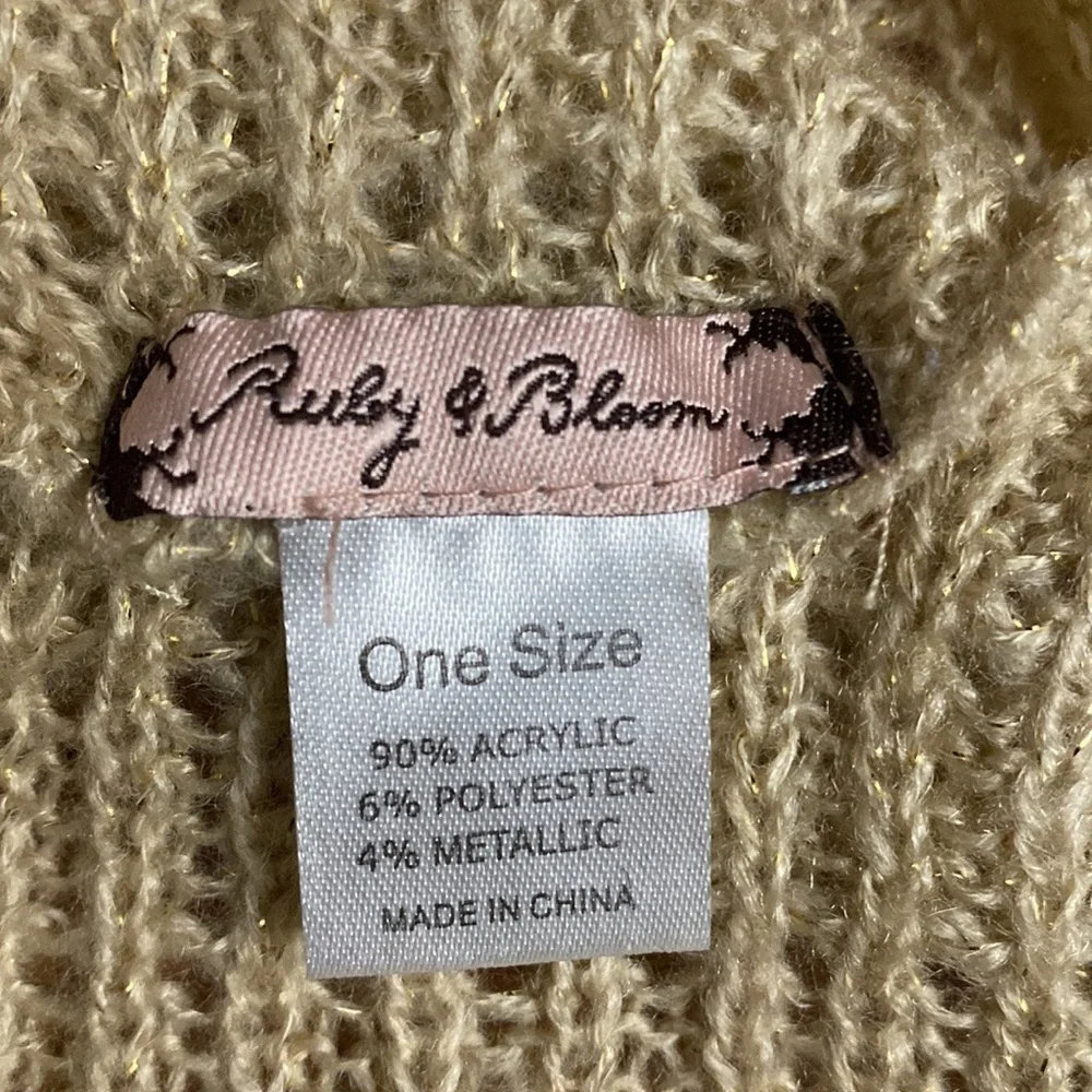 Ruby & Bloom Beige and Gold Infinity Scarf